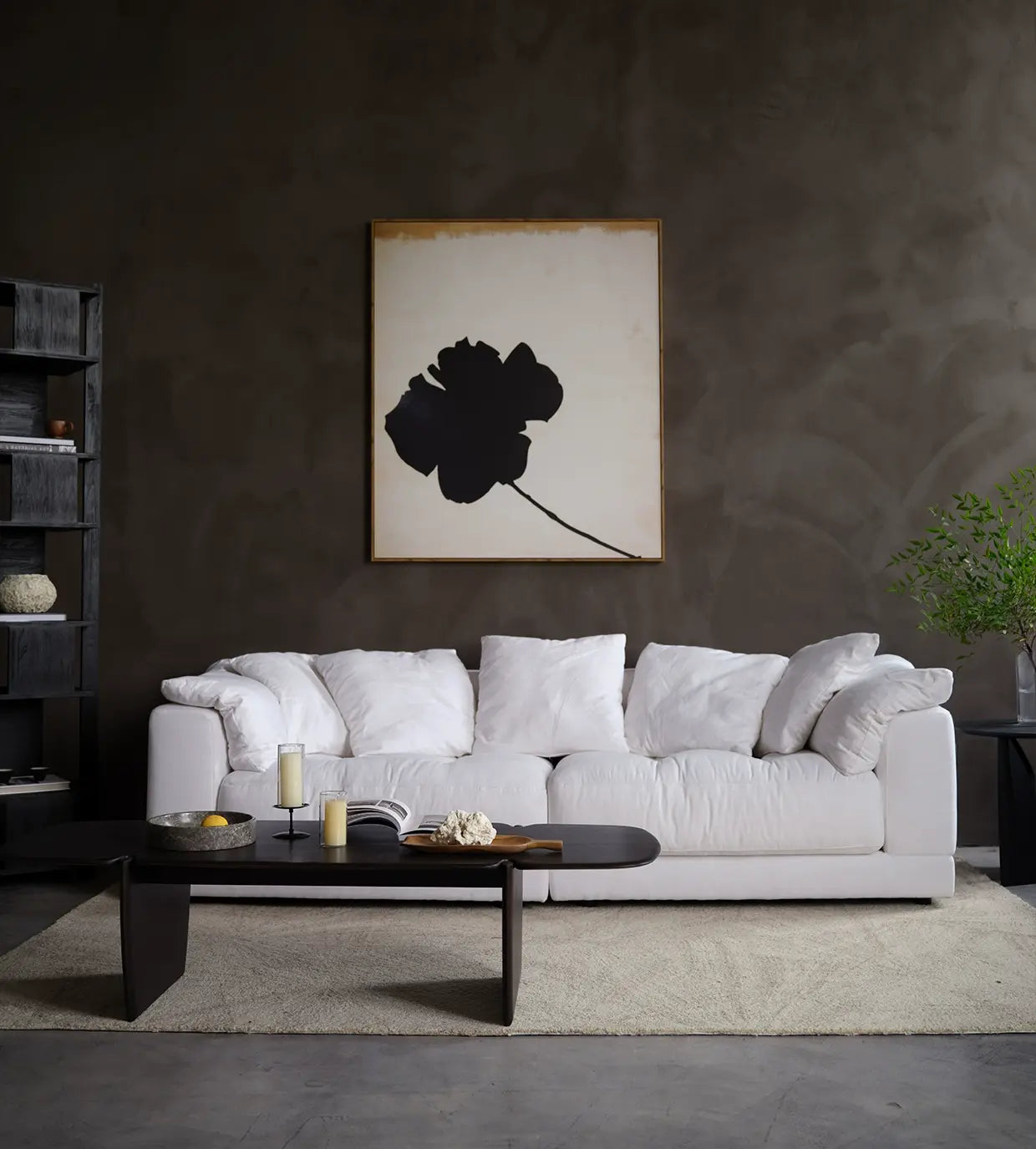 Sole Elegant White Cloud High-End Fabric Sofa