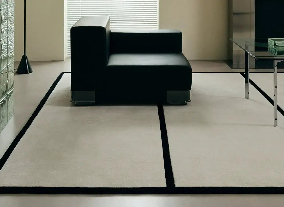 Leandre Handmade Plaid Carpet – Retro Light Luxury Design
