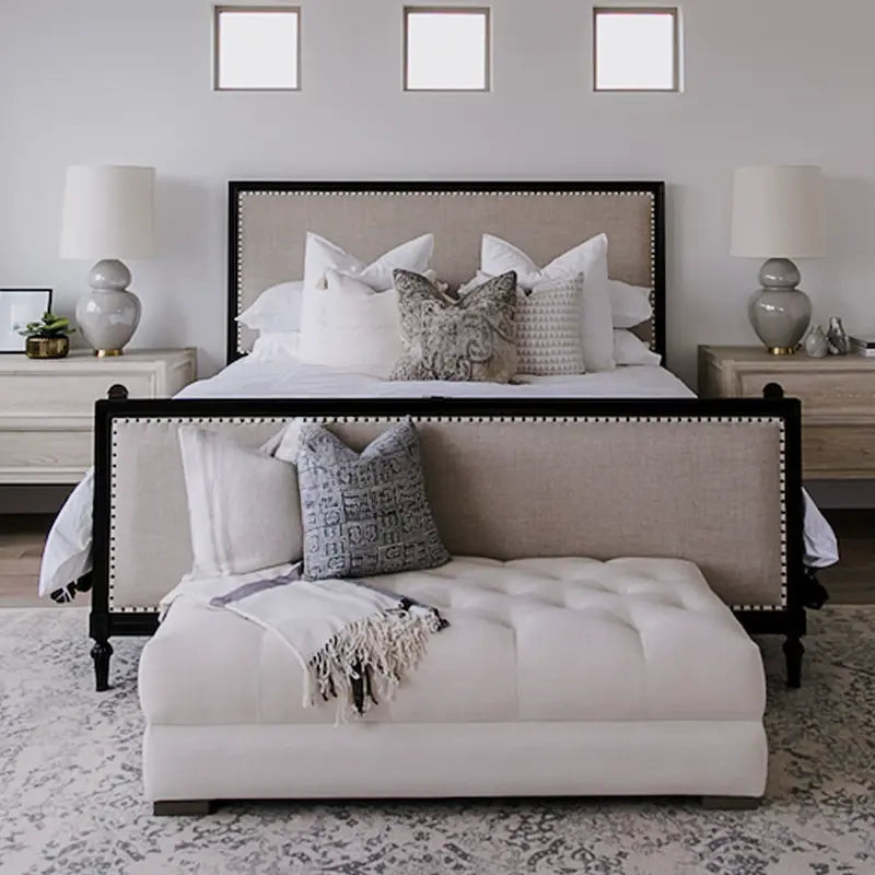 Severin Custom Solid Wood Upholstered Wedding Bed