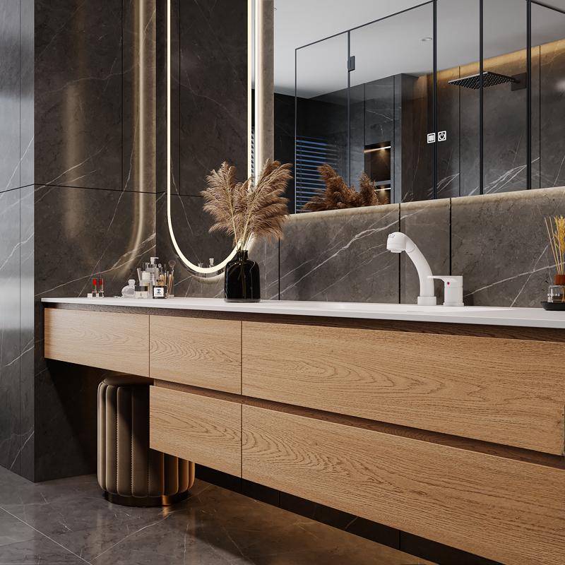 Skylar DuPont Corian Oak Bathroom Vanity