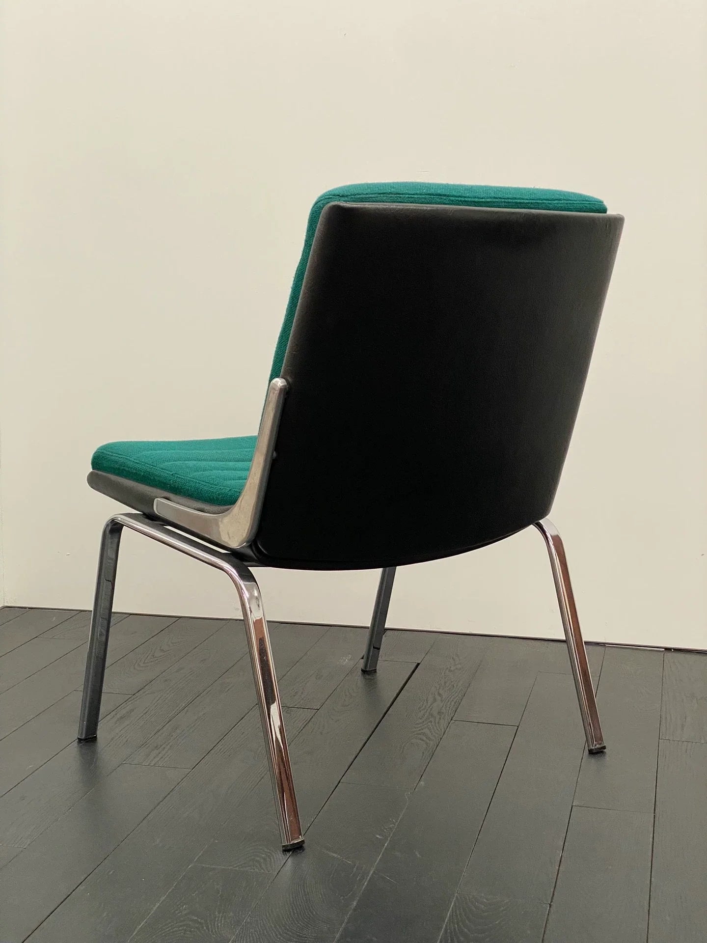 Vintage Drabert 1970s German Lake Green Wool Fabric Lounge Chair Mid-Century