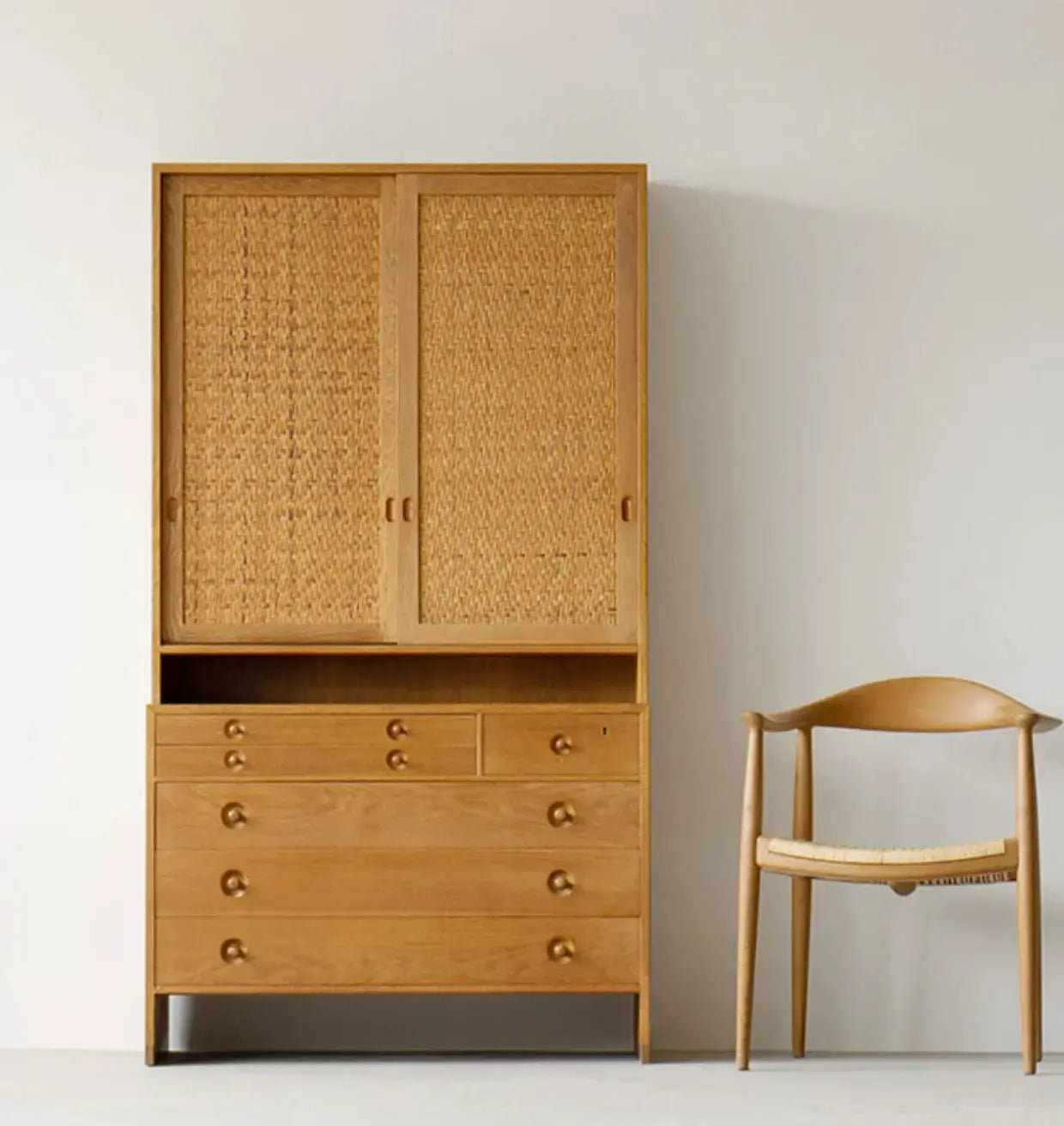 Rozalia Cherry Wood Danish Storage Locker Cabinet