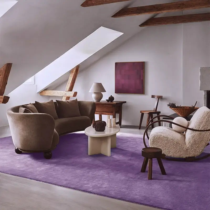 Sabine High-End Hand-Woven Purple Carpet – Luxurious Living Room Style
