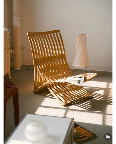 Vintage Mid-Century Modern Designer Slatted Wood Lounge Chair Timeless Style