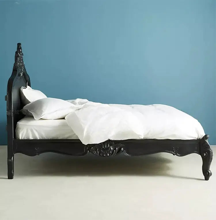 Bianca Hand-Carved Neoclassical Double Bed