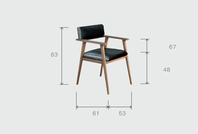 Isolde Genuine Leather Teak Wood Dining Chair