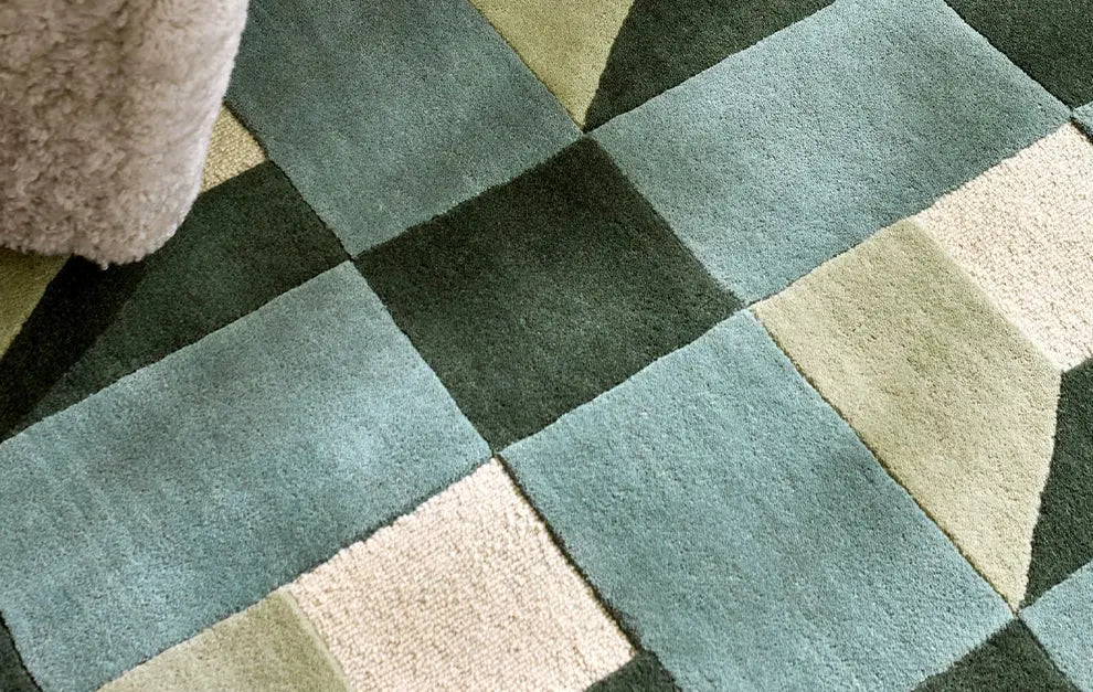 Modern French medieval carpet living room high-end bedroom bedside handmade geometric plaid retro Nordic light luxury custom
