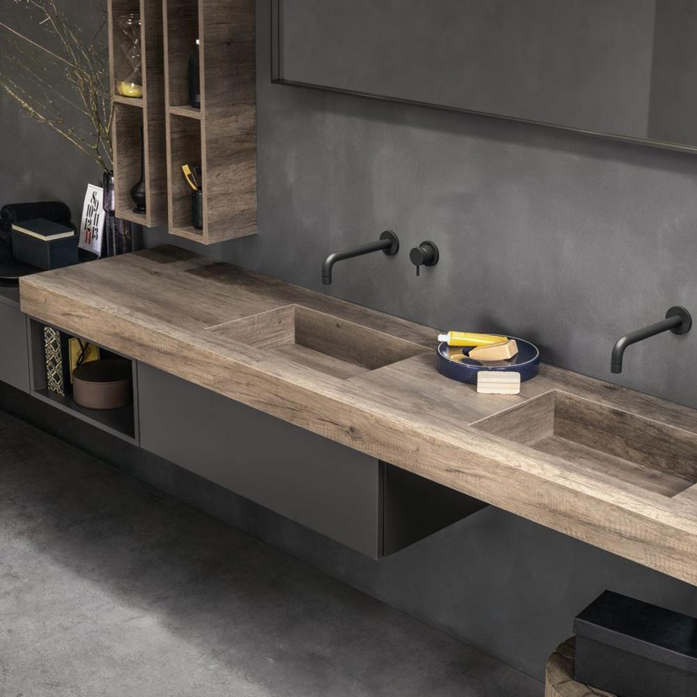 Nicholas Medieval Oak Elm Double Basin