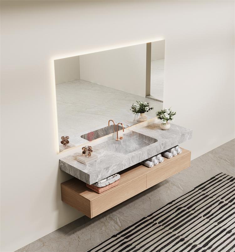 Inaya Red Cave Marble Wall-Mounted Sink