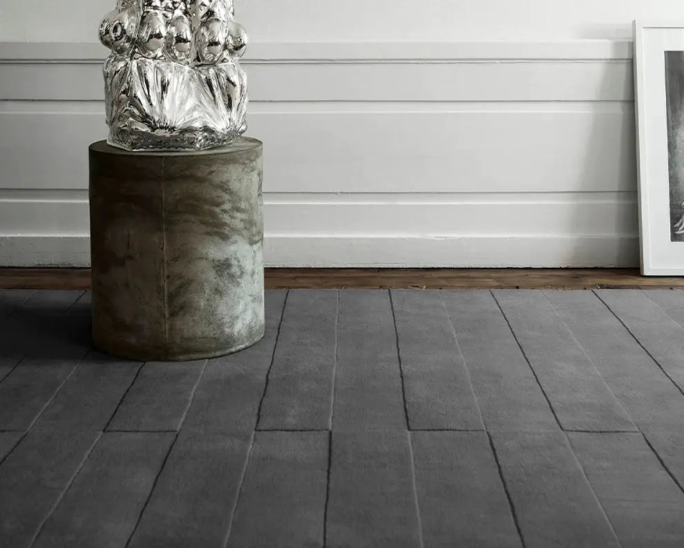 Marcella Hand-Woven Solid Gray Area Rug – Retro Nordic Design