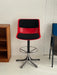Vintage Italian 1980s Modus Atomic Red Adjustable Bar Stool Designer Chair
