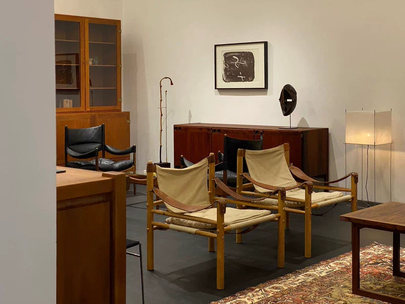 Luxury Arne Norell Sirocco Lounge Chair, Vintage Swedish Canvas & Wood