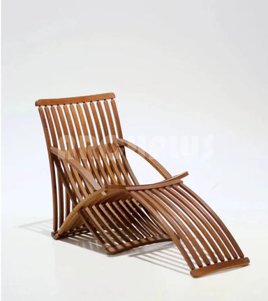 Vintage Mid-Century Modern Designer Slatted Wood Lounge Chair Timeless Style