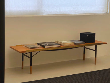 Finn Juhl Iconic Table Bench: Steel Frame, Elegant Mid-Century Modern Design