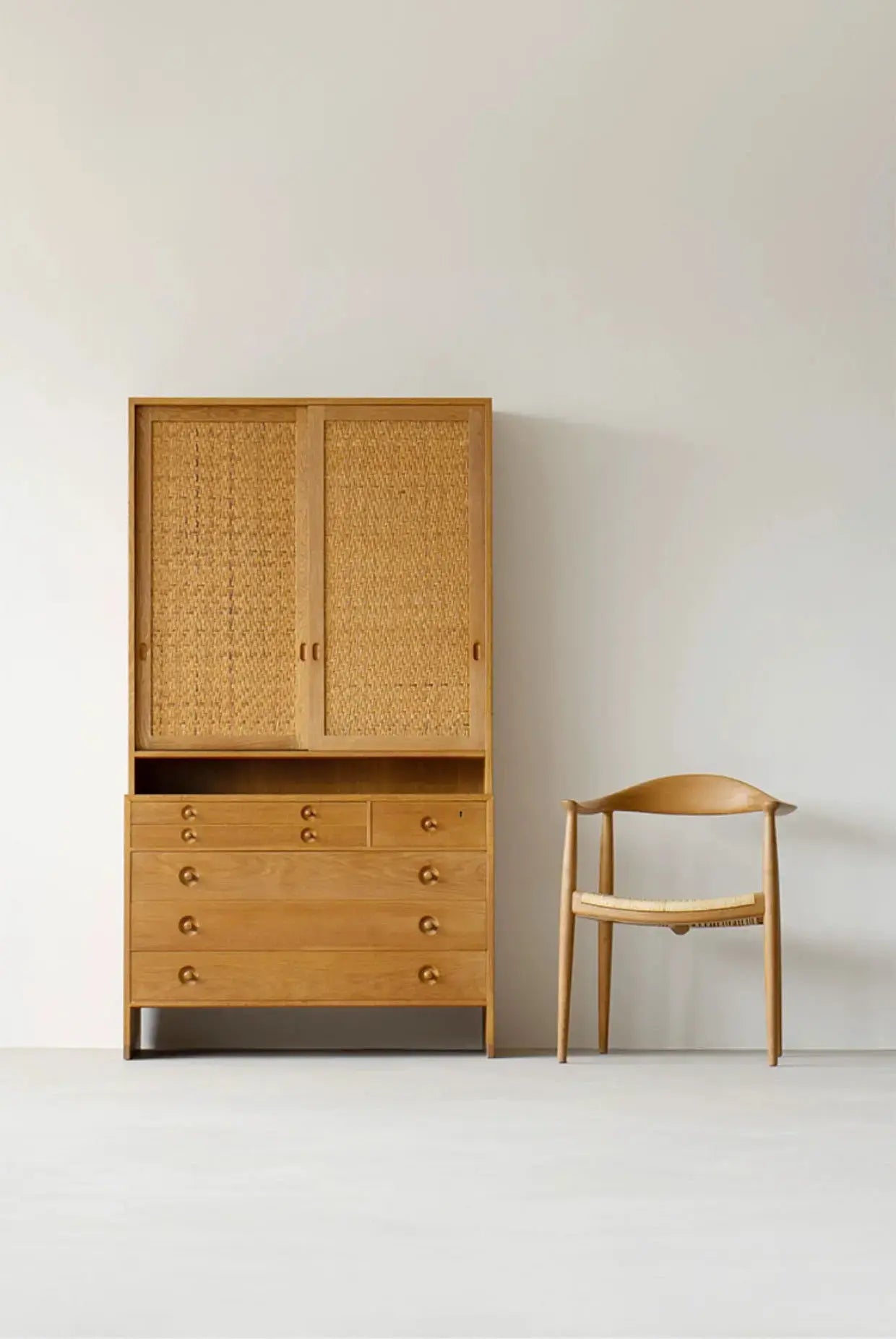 Otylia Cherry Wood Retro Storage Locker Cabinet
