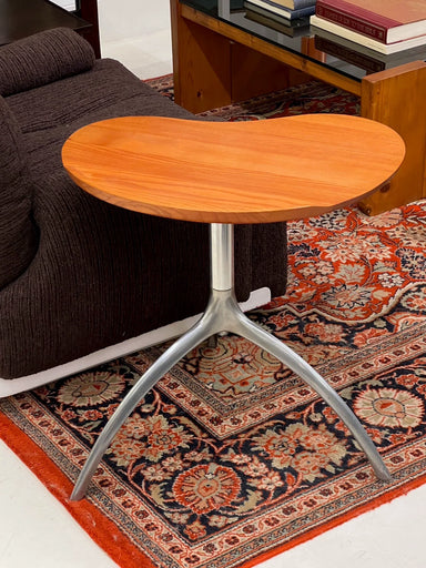 Vintage Italian 1990s Pear-Shaped Teak Rotating Side Table by Alias