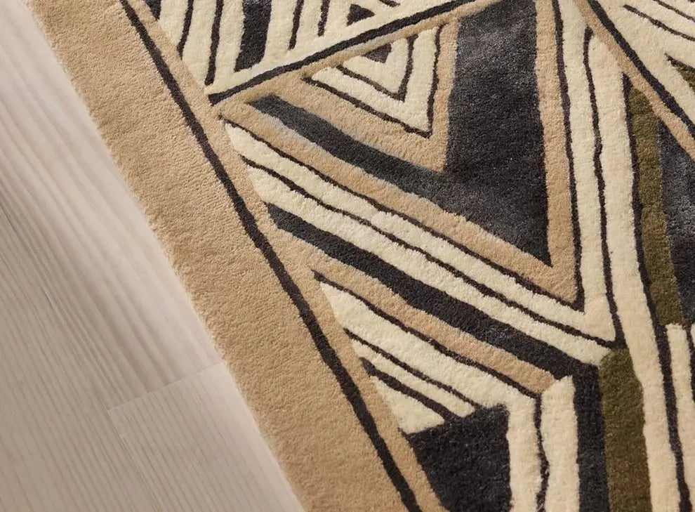 Remiel Geometric Retro Ethnic Style Carpet – Handmade Nordic Design