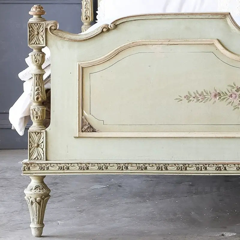 Aria Solid Wood Carved Master Bedroom Bed
