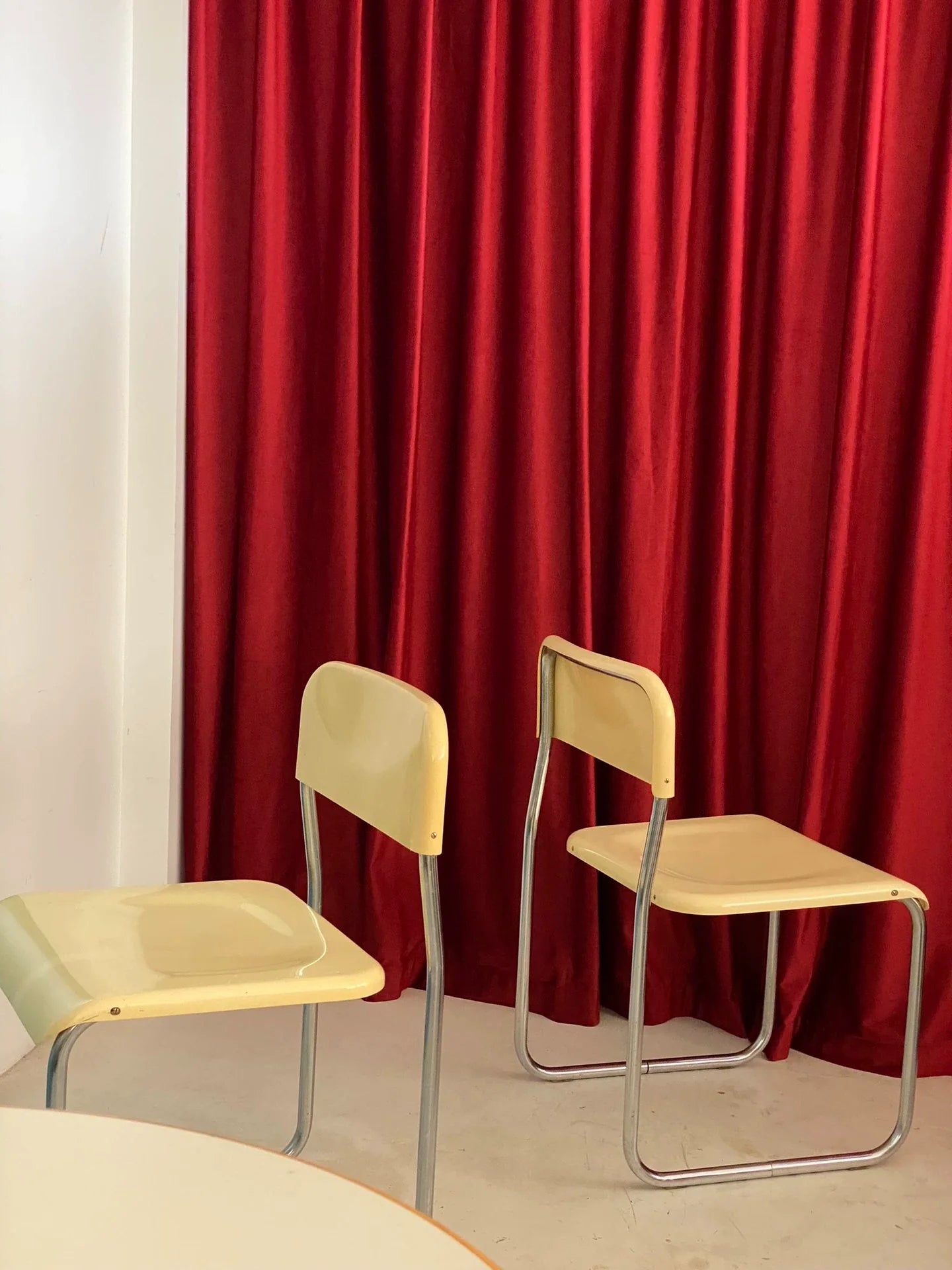 Vintage 1970s Italian Space Age Dining Chair, Naturally Oxidized Goose Yellow ABS