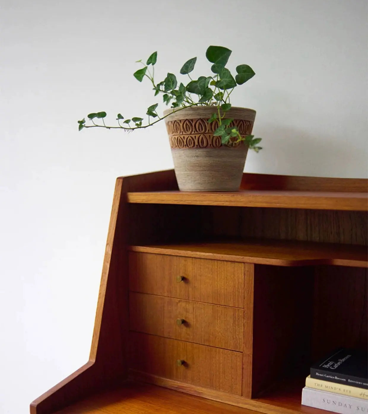 Chiara Retro Modern Cherry Secretary Cabinet Desk