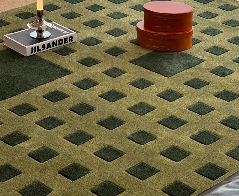 Ondine Handmade Plaid Design Carpet – Customizable Luxury Comfort