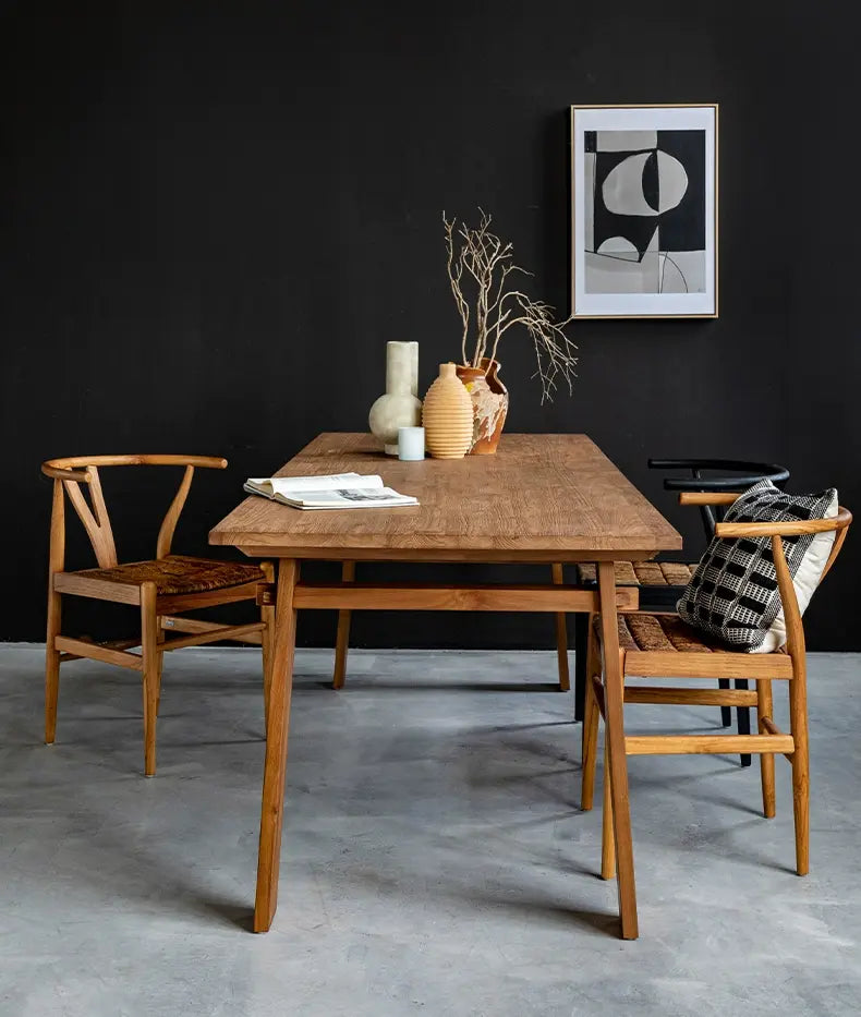 Mattia Imported Solid Teak Retro Dining Table