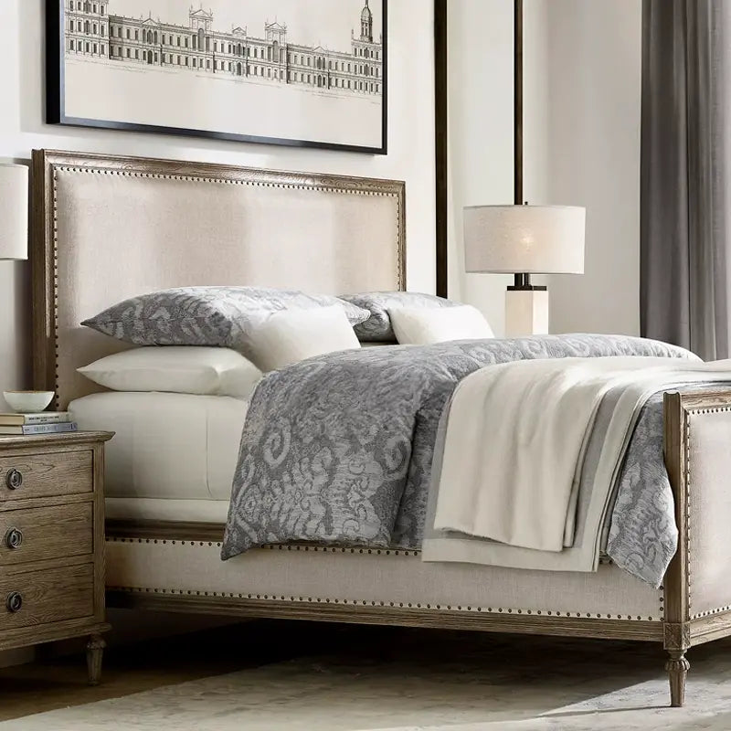 Severin Custom Solid Wood Upholstered Wedding Bed