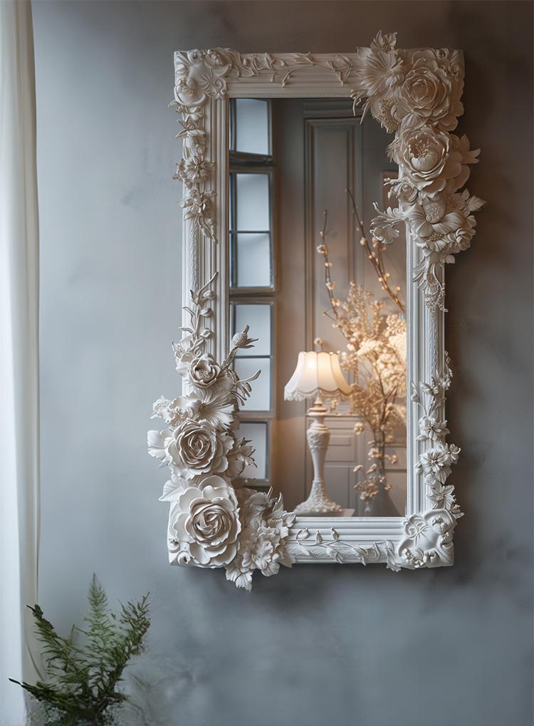 Ali Retro Carved Half-Length Mirror