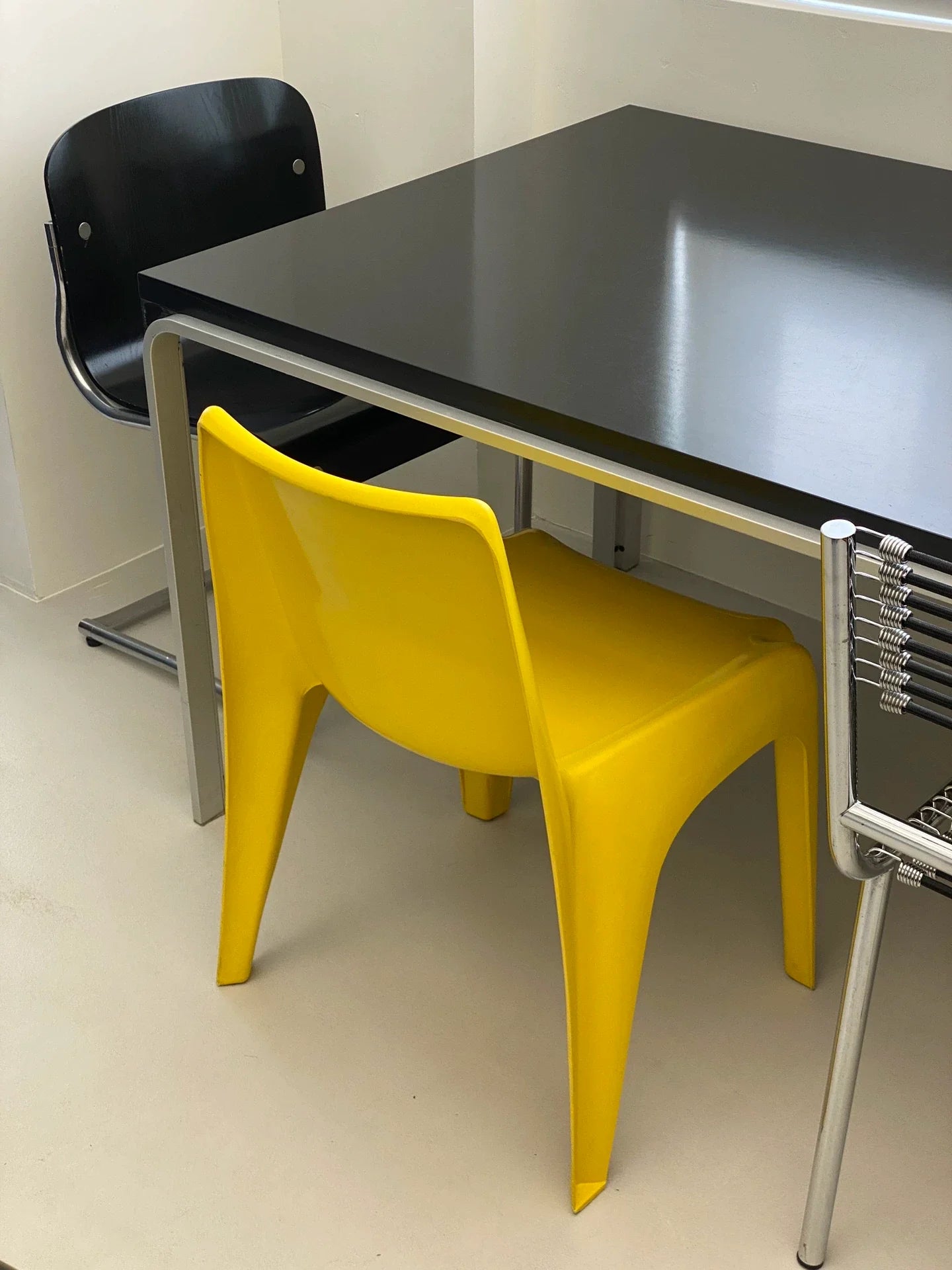 Classic 1970s Fiberglass Yellow Dining Chair by onemorechair