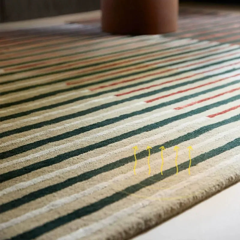 2025 new room layout carpet mat living room bedroom bedside coffee table sofa handmade line retro style custom
