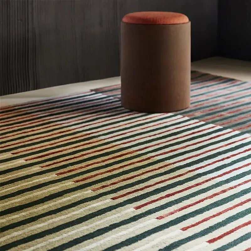 2025 new room layout carpet mat living room bedroom bedside coffee table sofa handmade line retro style custom