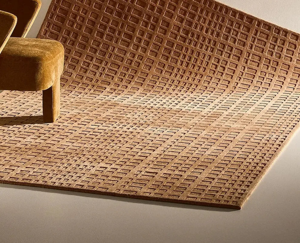Aurelia Geometric Plaid Handmade Coffee Table Blanket – Elegant Light Luxury Design