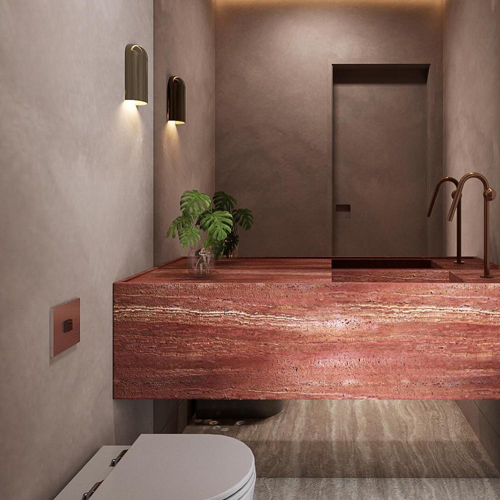 Blair Red Travertine Luxury Sink