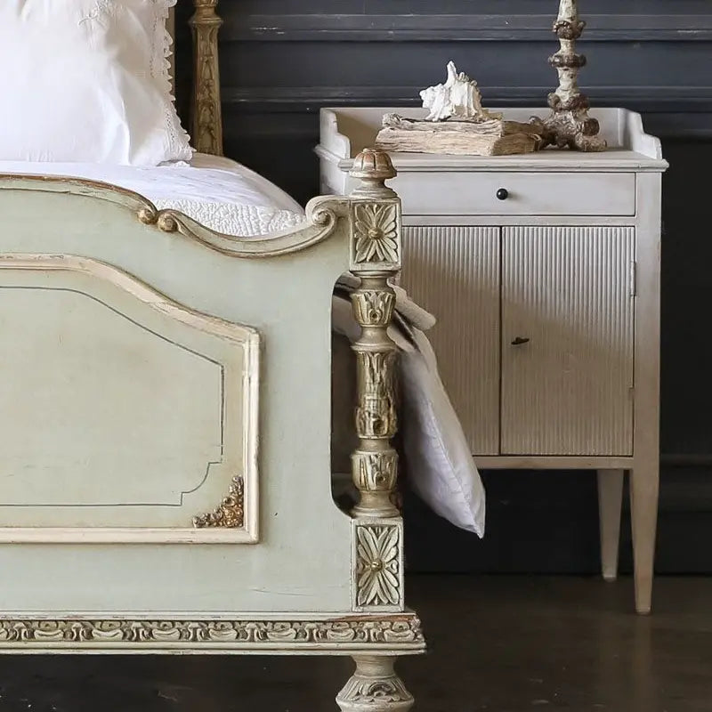 Aria Solid Wood Carved Master Bedroom Bed