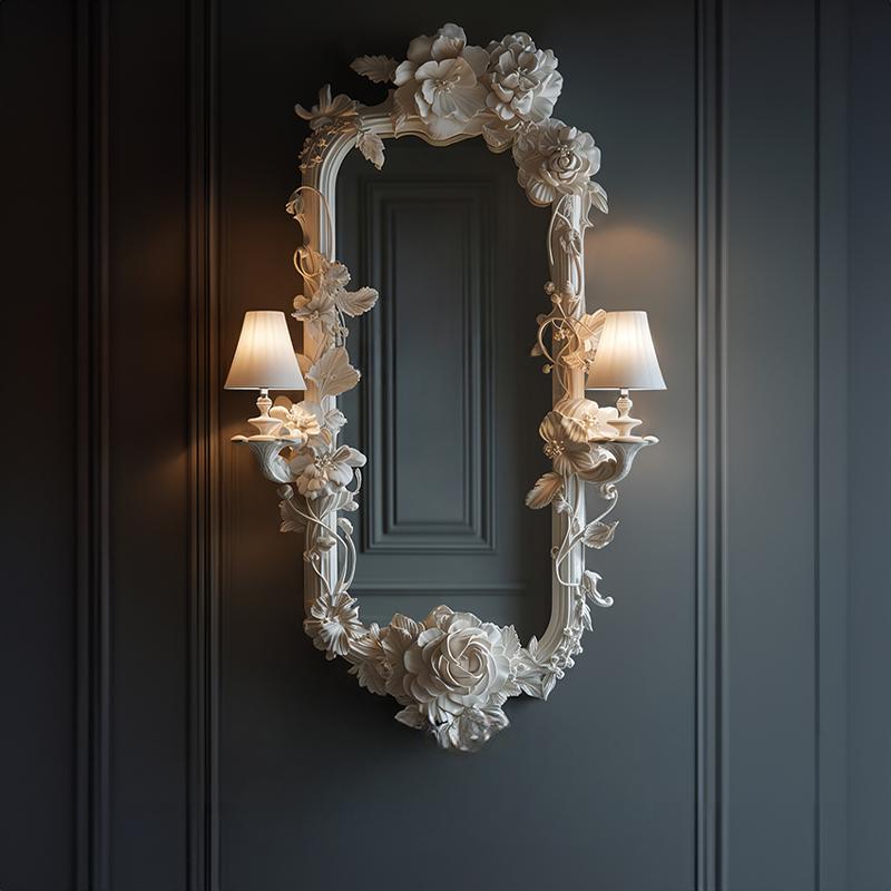 Jeremiah Carved Half-Length Makeup Mirror