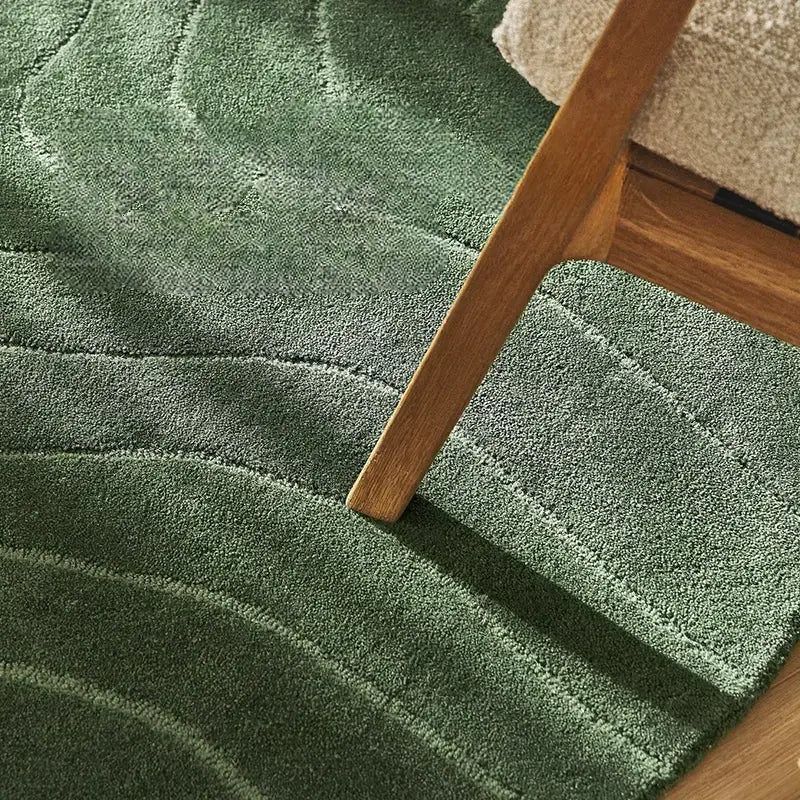 Violette Handmade Round Green Carpet – Luxurious Medieval Style