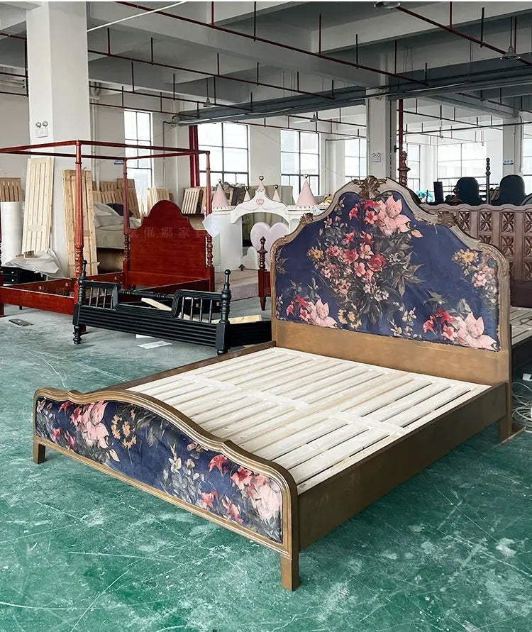 Solstice Retro Carved Wood Princess Style Bed