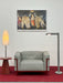 Vintage Italian Cassina LC3 Single Armchair Sofa, Gray Leather, Red Frame, Iconic Design
