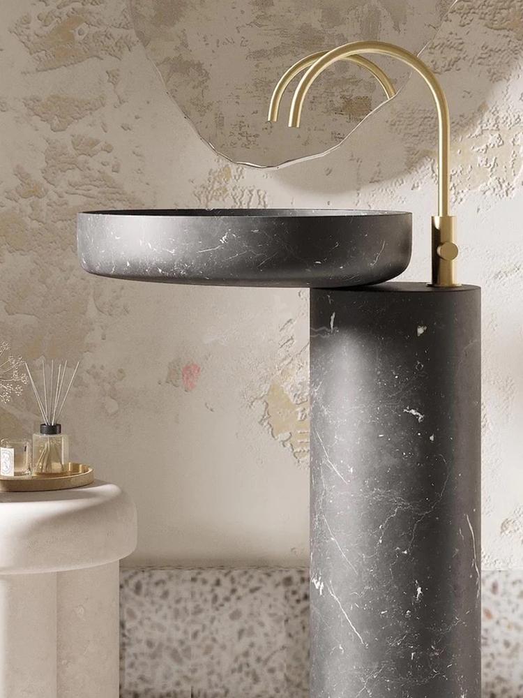 Rose uhe Medieval Marble Pedestal Basin