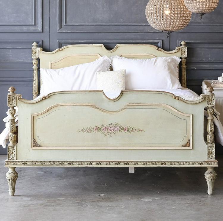 Aria Solid Wood Carved Master Bedroom Bed