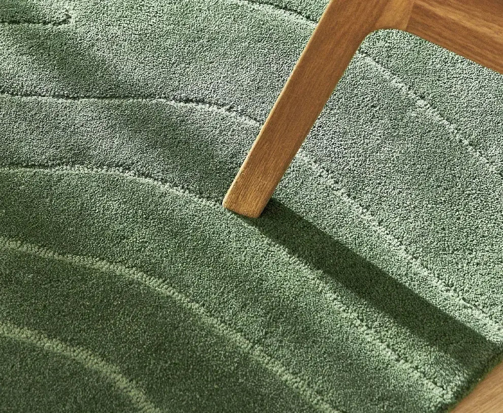 Violette Handmade Round Green Carpet – Luxurious Medieval Style