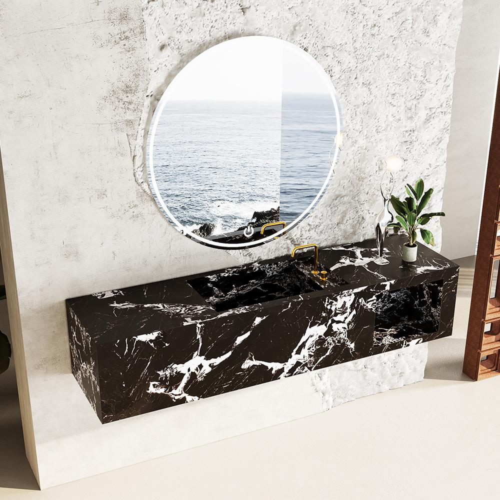 Amber Napoleon Black Bulgari Marble Sink