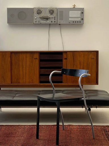 Vintage 1980s French Curved Dining Chair - Elegant & Functional Seating