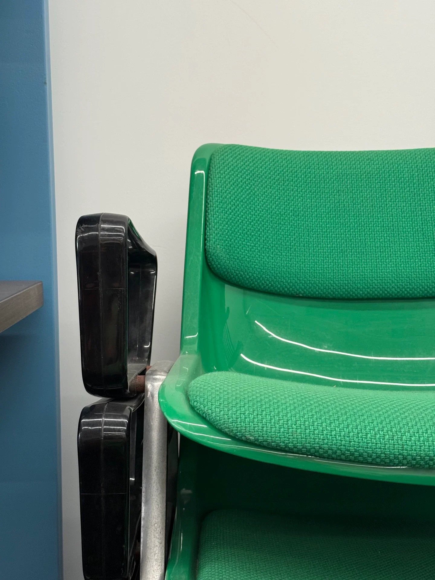 Vintage Italian Tecno Modus Signal Green Padded Armchair Mid-Century Design