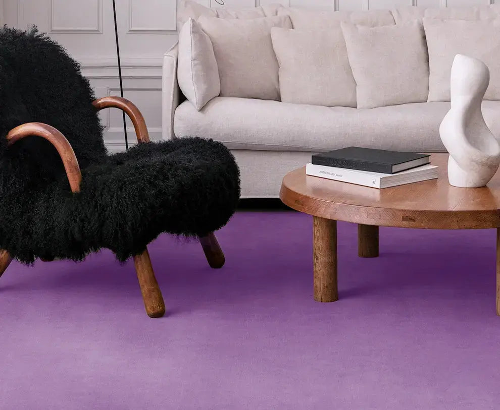 Sabine High-End Hand-Woven Purple Carpet – Luxurious Living Room Style