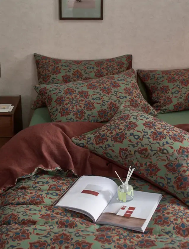 Rosalie Wabi-Sabi Medieval Style Cotton Jacquard Set – Luxurious Double-Layered Comfort