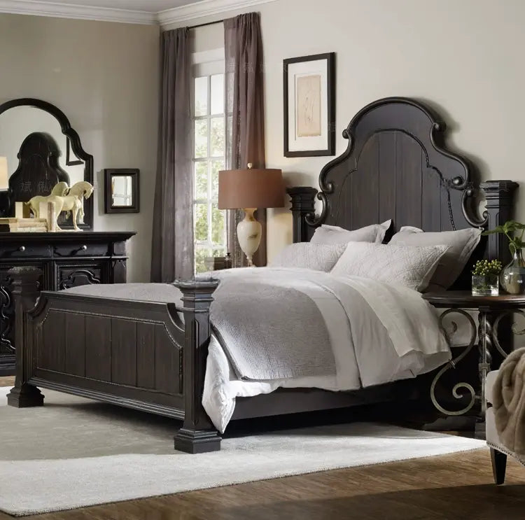 Bibi Elegant Carved Solid Wood Bed