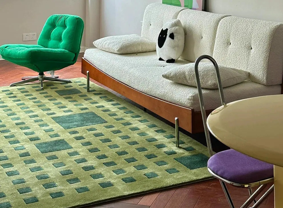 Ondine Handmade Plaid Design Carpet – Customizable Luxury Comfort