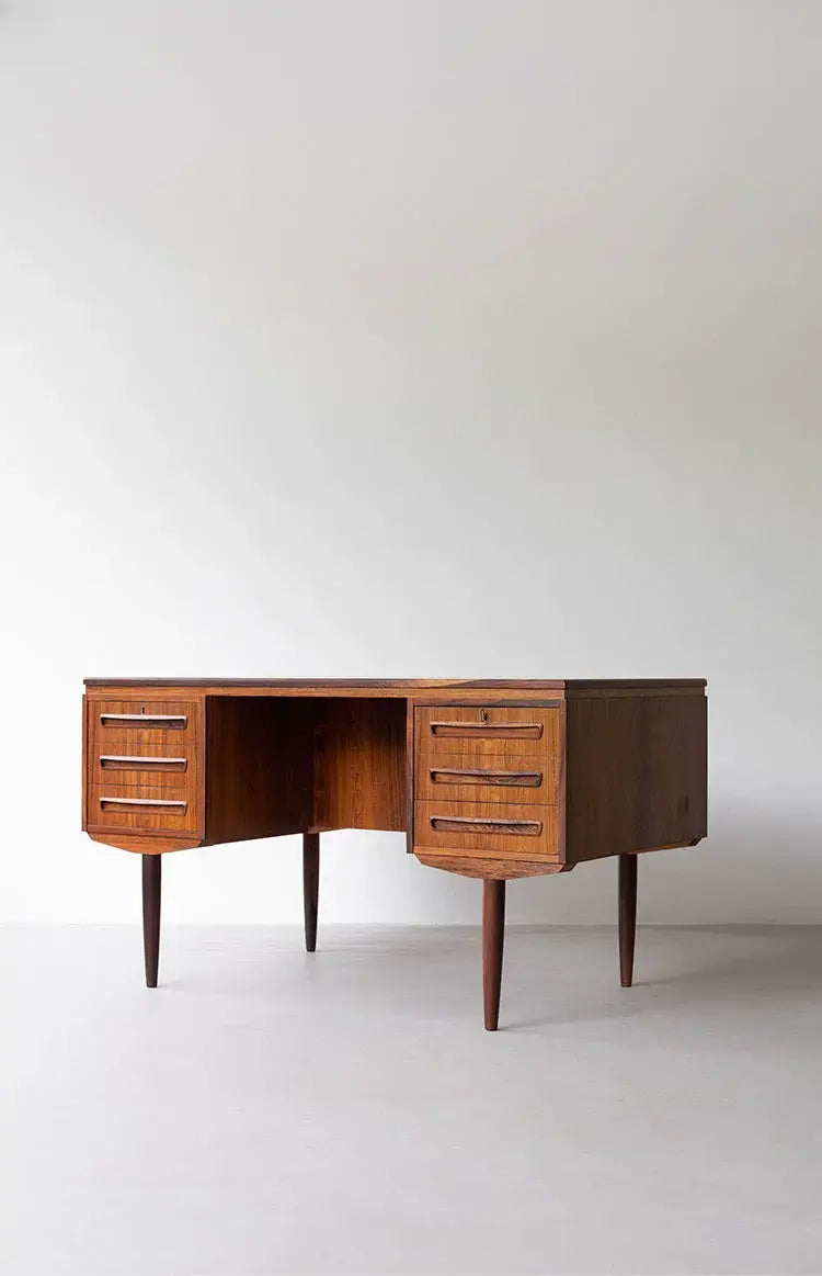Blaise Black Walnut Desk with Storage Drawers