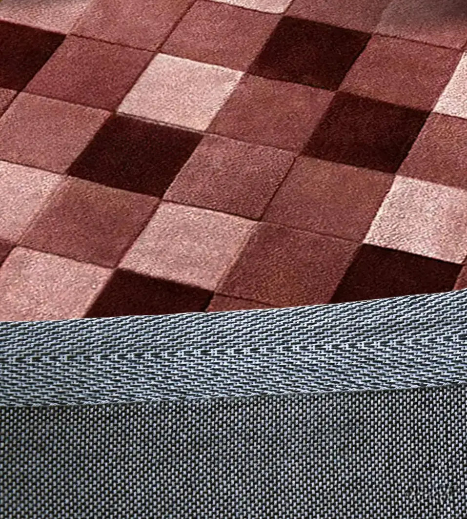Celestine Hand-Woven Pink Plaid Rug – Formaldehyde-Free Luxury
